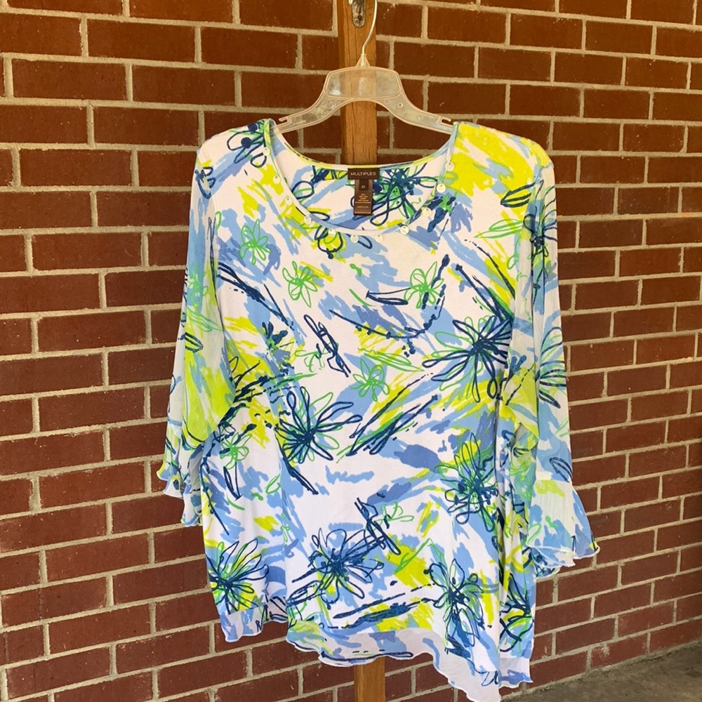 Like New - Multiples - Tunic Top - 3/4 Sheer Sleeves - Size: 2X